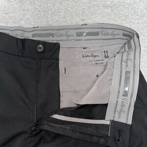 Walter Hagen Men’s Golf Pants 34x34 Black Flat Front 11 Majors Wrinkle Free